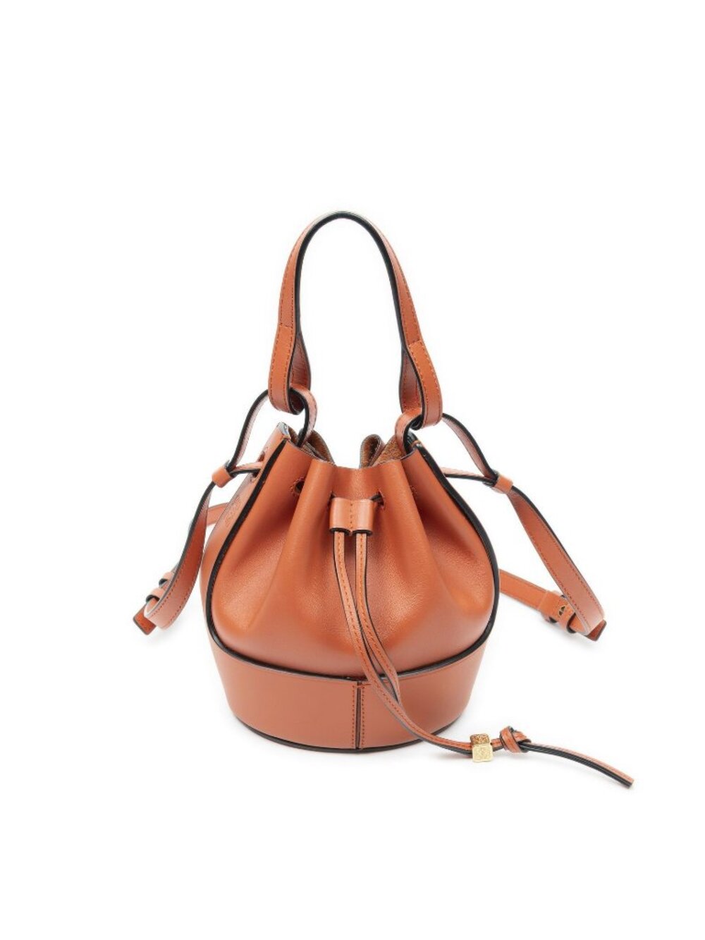Loewe Balloon Drawstring Bucket Bag Orange Calfskin Leather